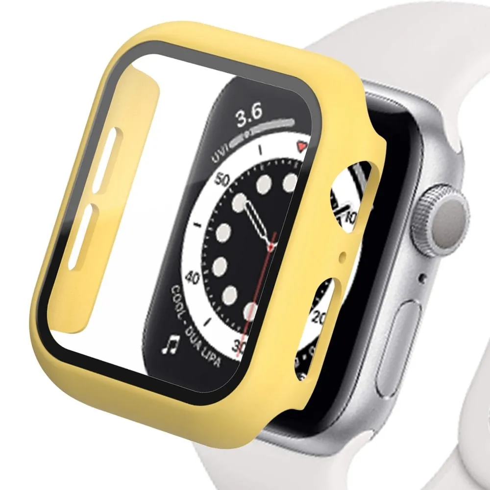 Tempered Glass Matte Watch Cover  for Apple Watch Case 44mm 40mm 42mm 38mm  Bumper Screen Protector for Iwatch SE 6 5 4 3 2 1