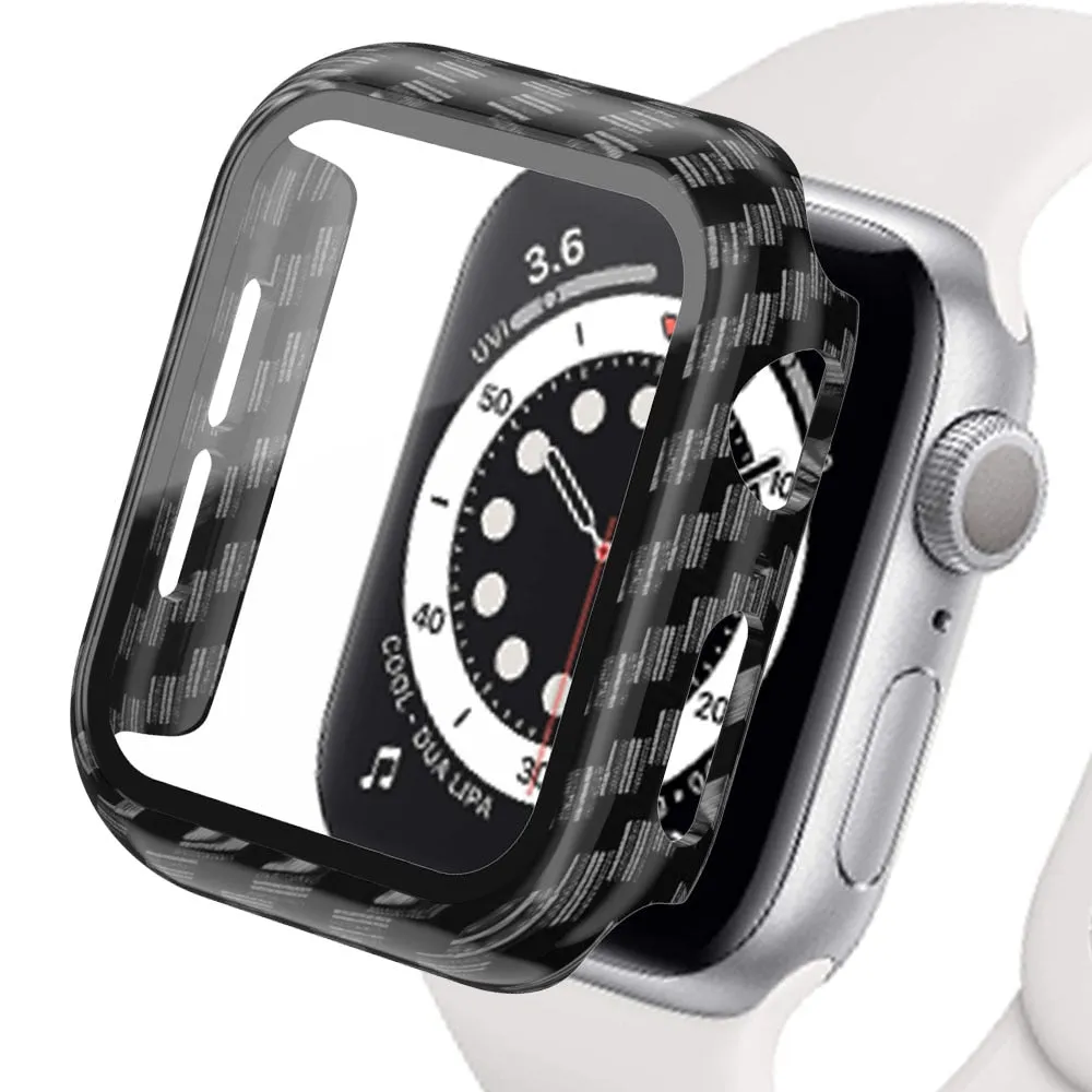 Tempered Glass Matte Watch Cover  for Apple Watch Case 44mm 40mm 42mm 38mm  Bumper Screen Protector for Iwatch SE 6 5 4 3 2 1