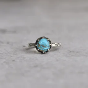 Textured Azure - Copper Turquoise Ring