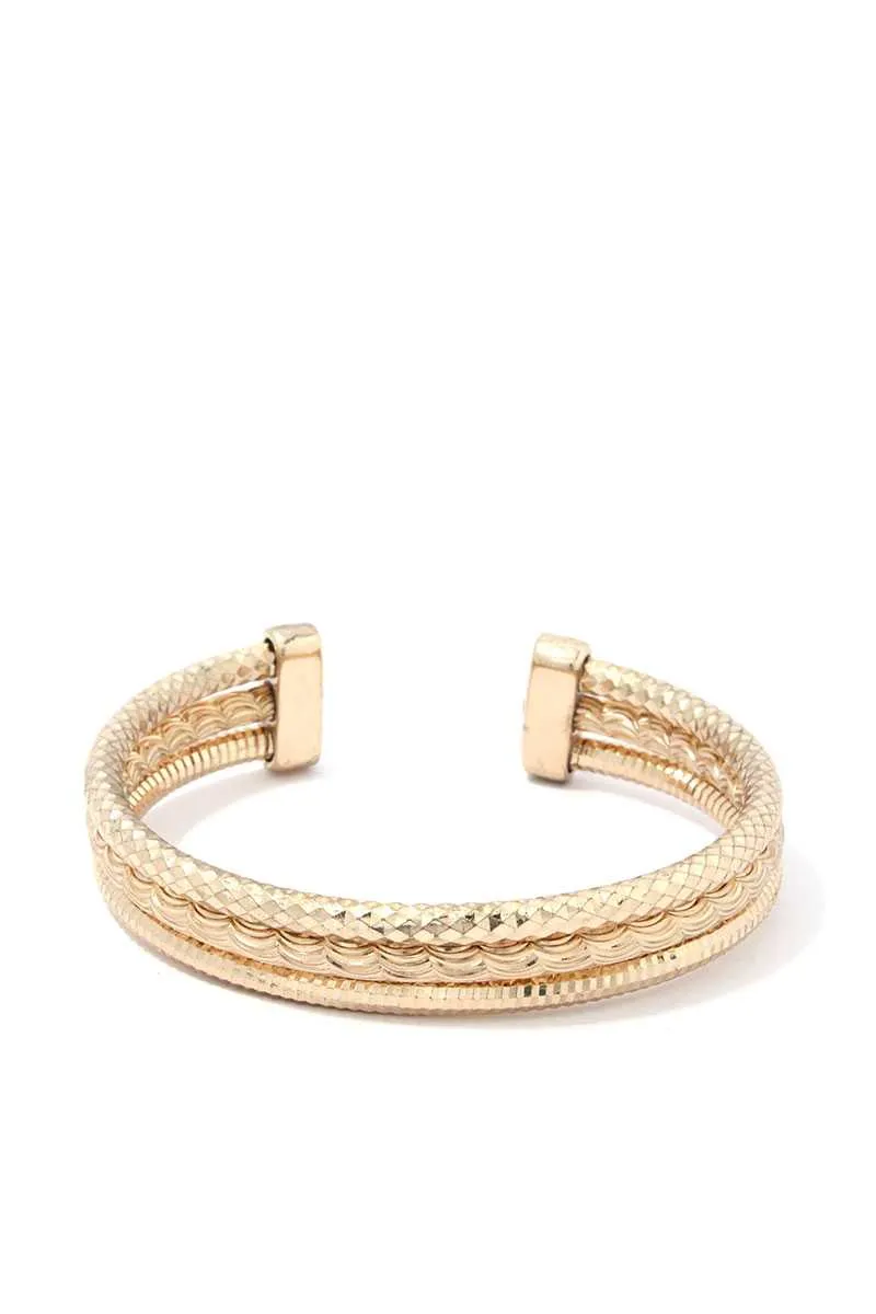 Textured Metal Cuff Bracelet