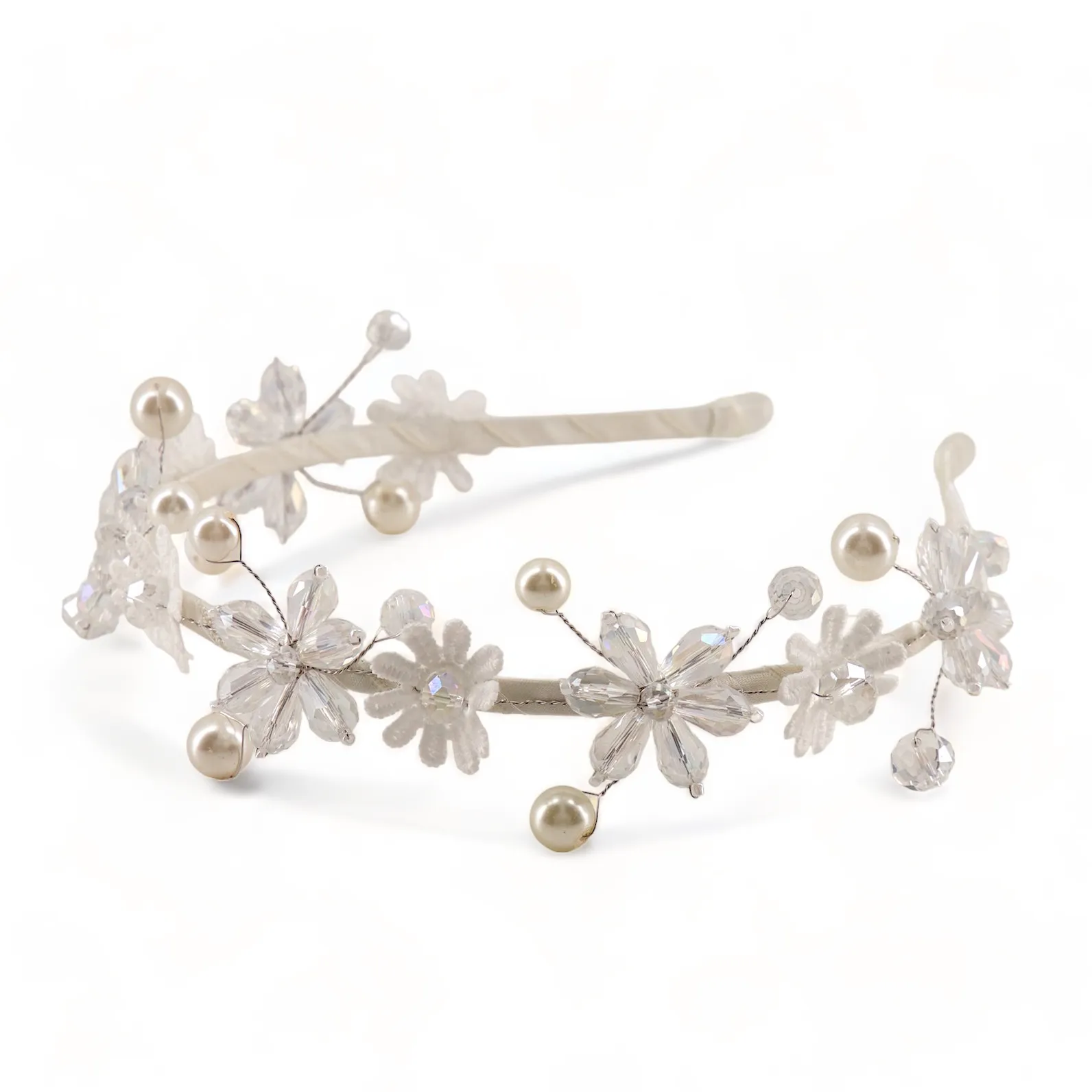 The Kalene Flower Crystal & Pearl Designer Girls Headband