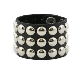 Three Row Round Spot Stud Wristband