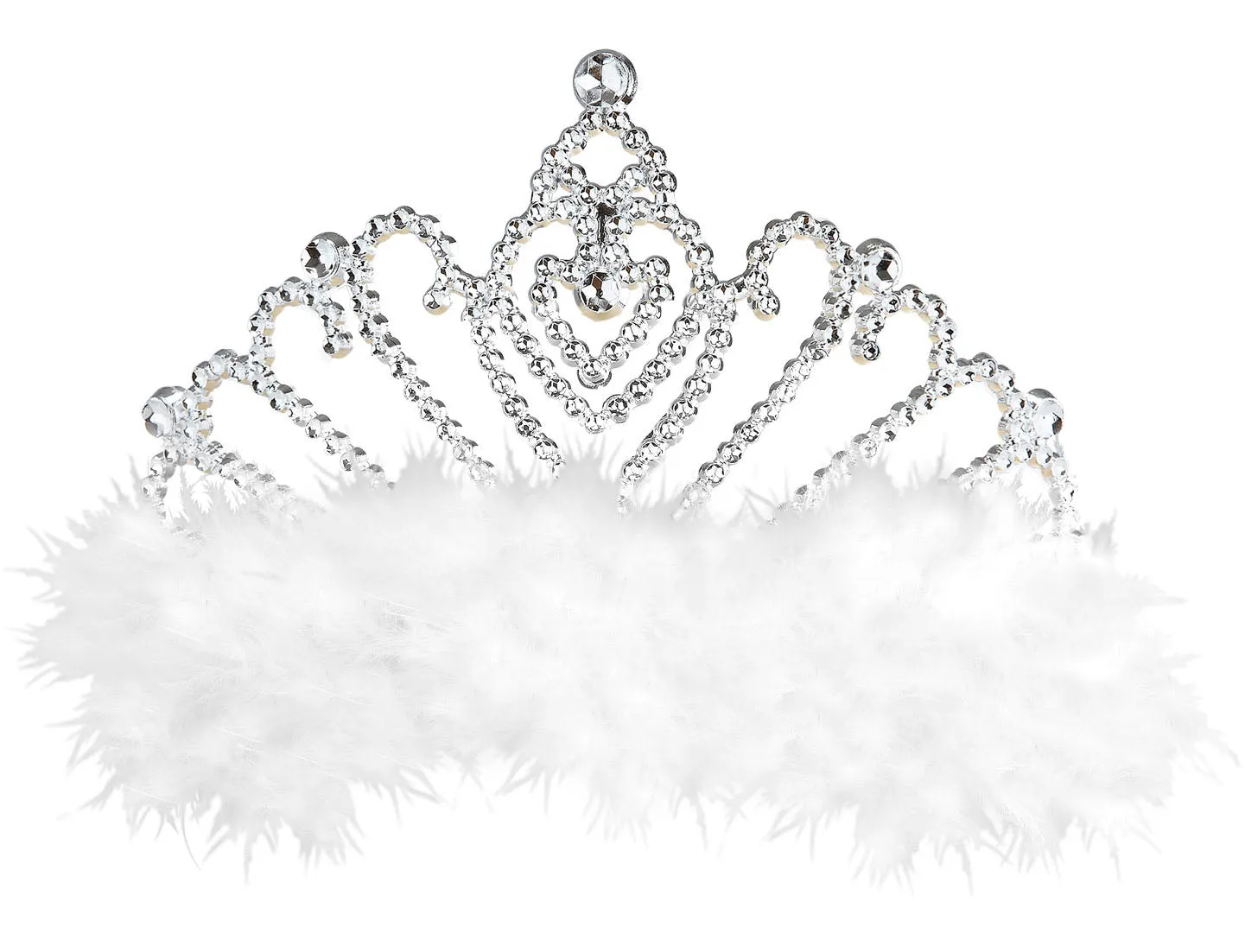 Tiara mit weißen Marabufedern