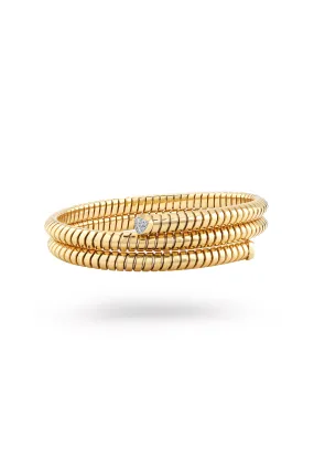 Trisolina Diamond Triple Row Bangle Bracelet in 18K Yellow Gold