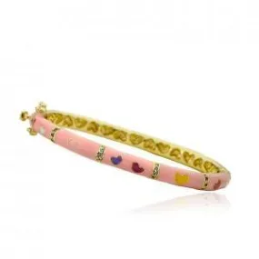 Twin Stars Light Pink Multi Heart Bangle