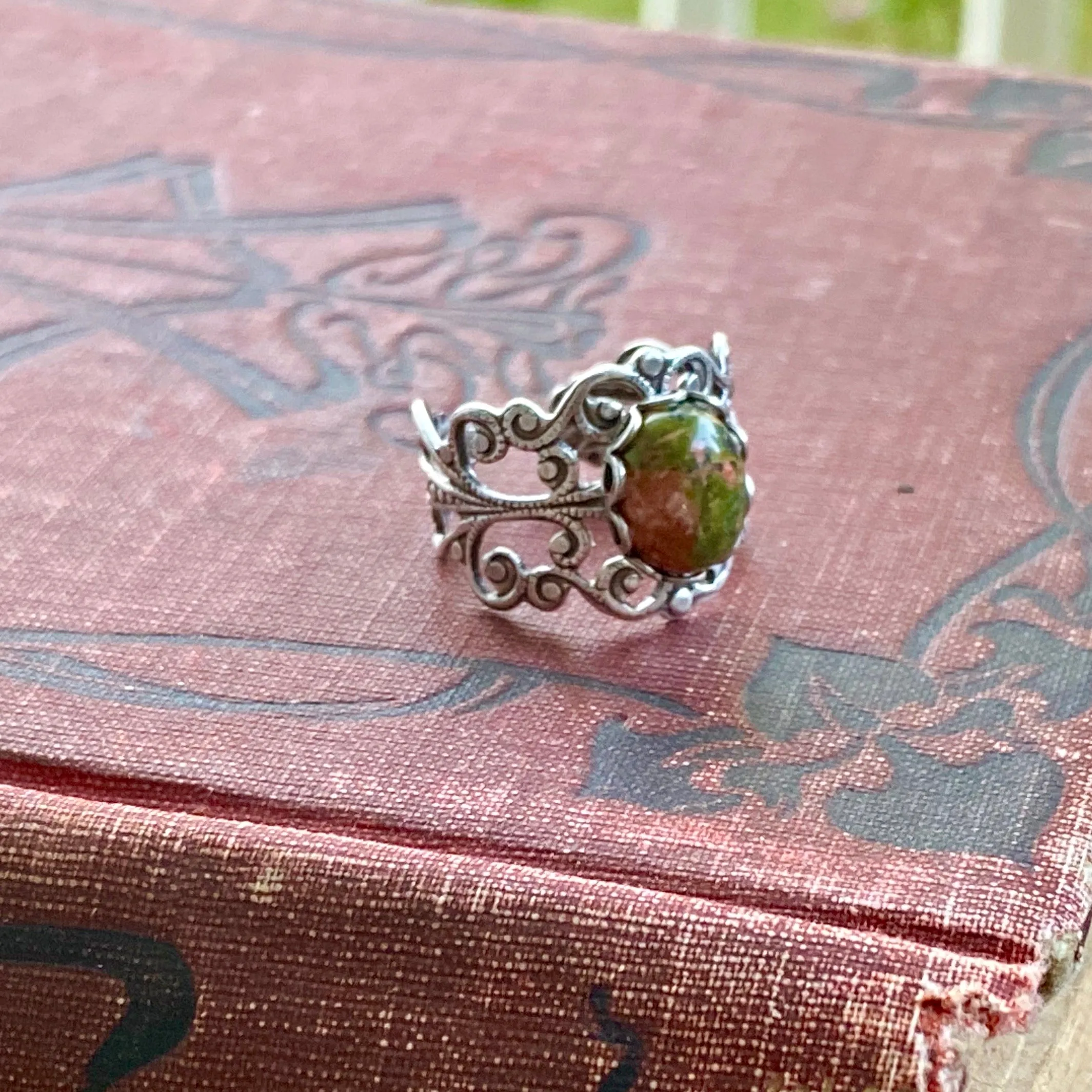 Unakite and Brass Ring