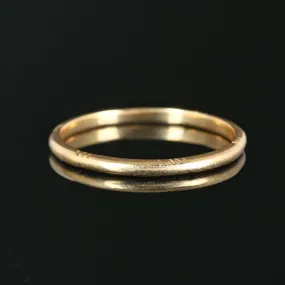 Vintage 14K Gold Thin Wedding Band Ring