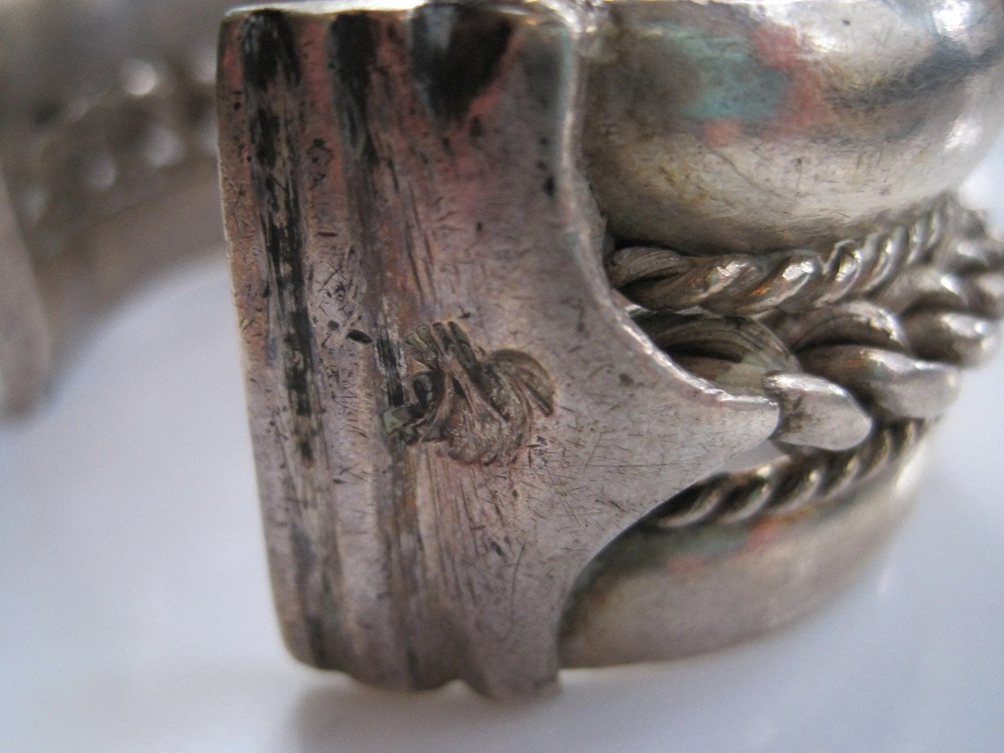 Vintage Sinai Bracelet 800 Bedouin Silver Cuff Bracelet with Tughra