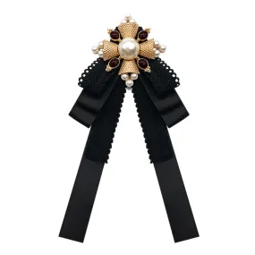 Vintage Style Bow Tie Brooch Collar Pin