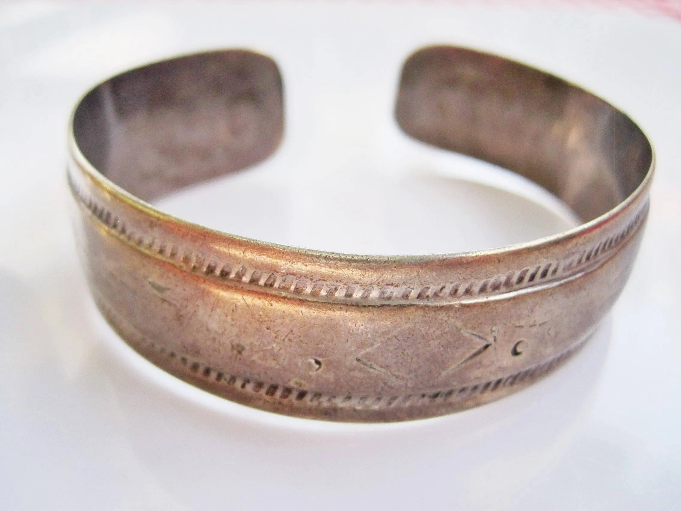 Vintage Thin Berber Silver Cuff or Bracelet