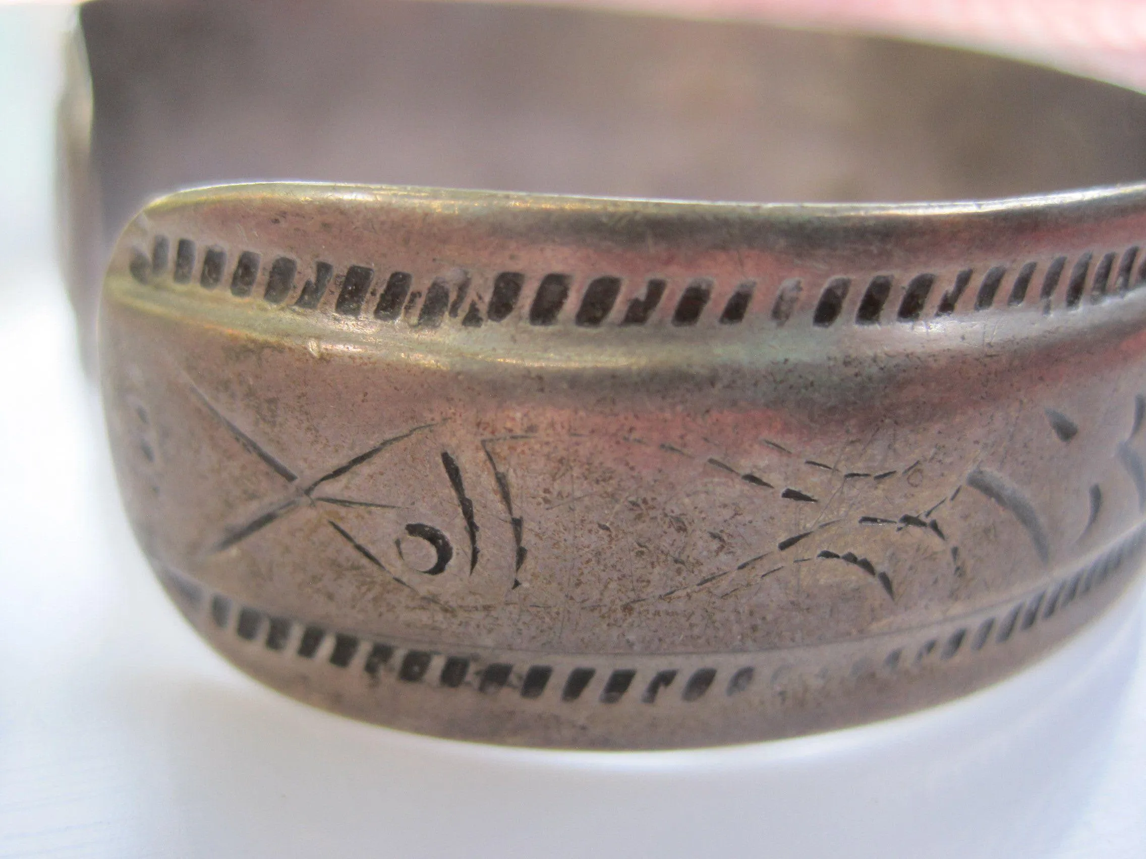 Vintage Thin Berber Silver Cuff or Bracelet