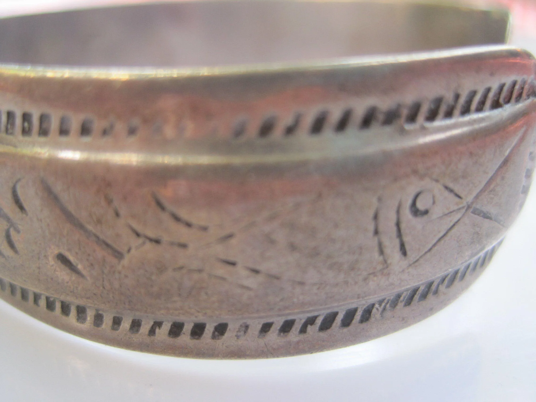 Vintage Thin Berber Silver Cuff or Bracelet