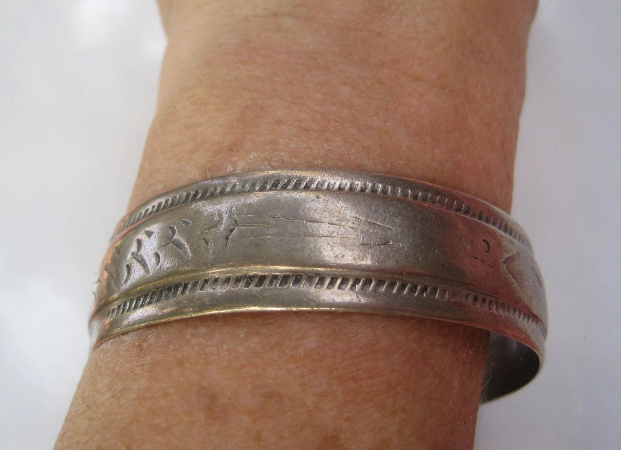 Vintage Thin Berber Silver Cuff or Bracelet