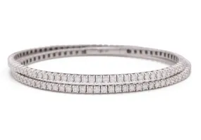 White Gold 14K Fancy Bangle Bracelet With Diamonds