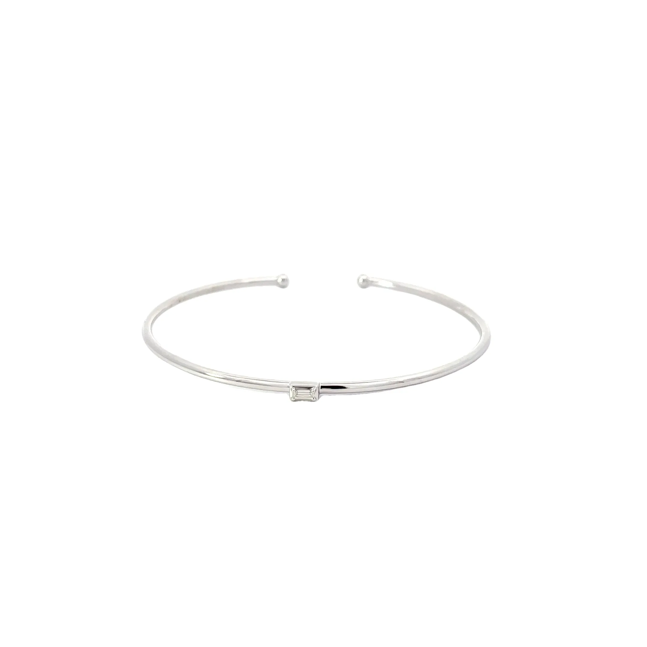 White Modern Electrum Diamond Cuff Bracelet