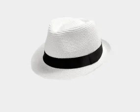 White Short Brim Fedora Hat - The St.Tropez