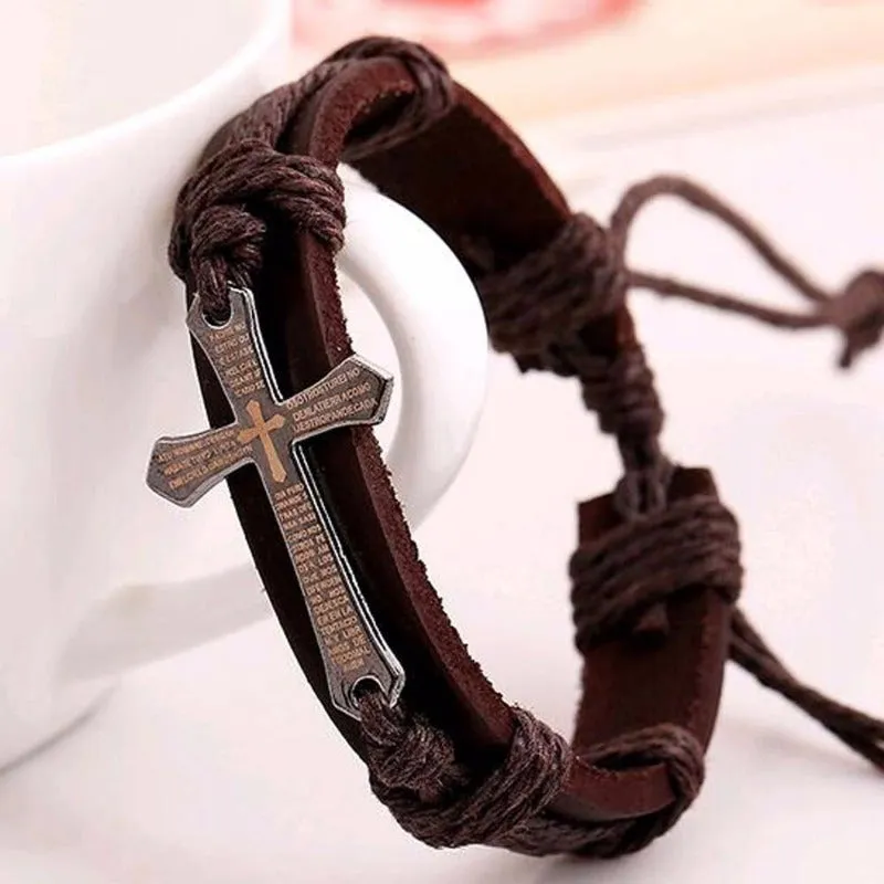 Wrap Charm Cross Bracelet