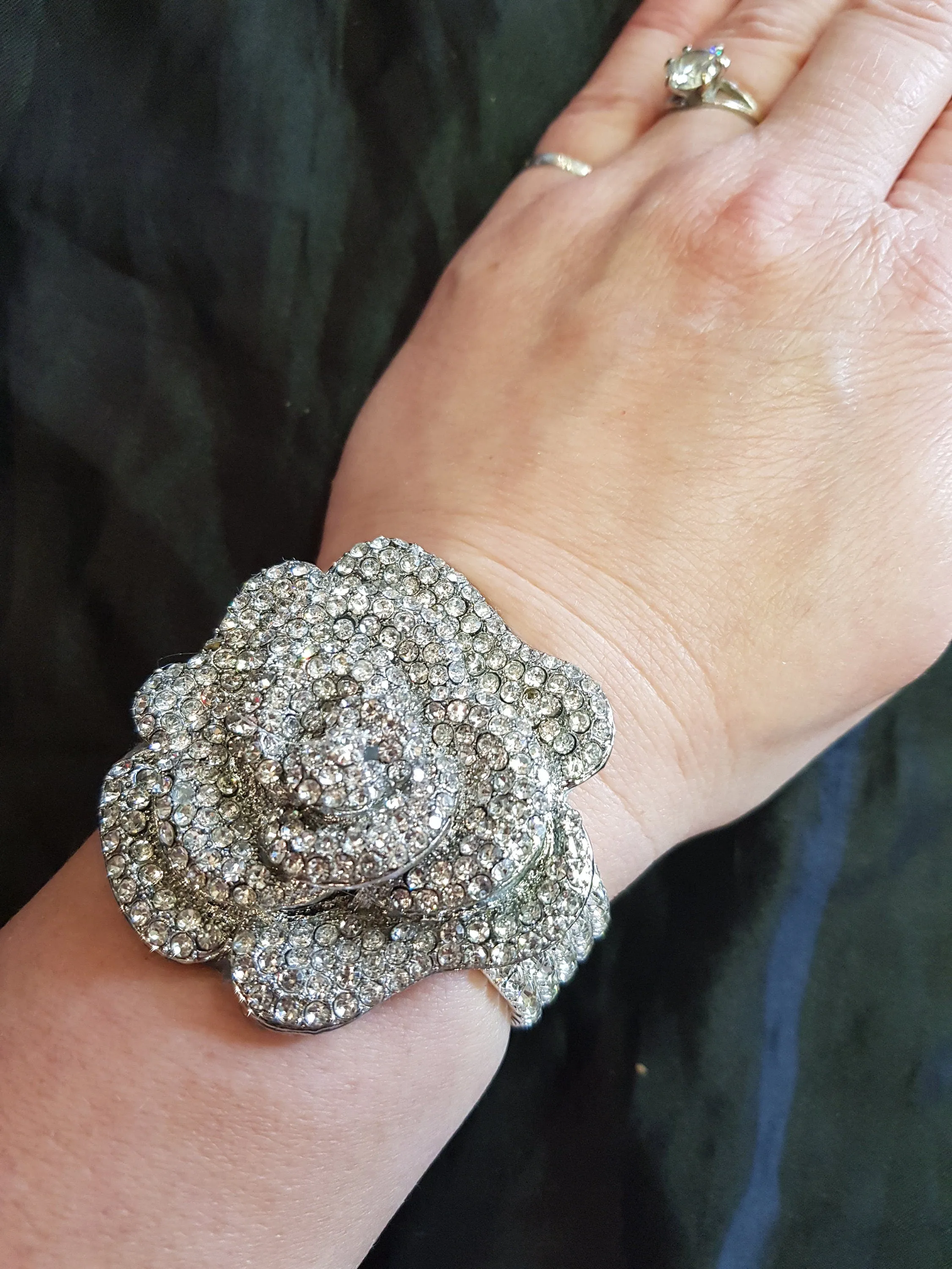 Wrist corsage  4 pieces ,Crystal Rose Wedding Cuff, bridesmaid Bracelet,  Rose gold by Crystal wedding uk