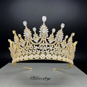 Zirconia Tiara for the Confident Walk Down the Aisle, Opulent Quince Cubic CZ